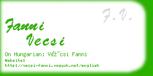 fanni vecsi business card